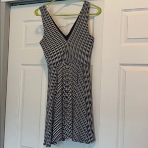 Black and white low cut dress.